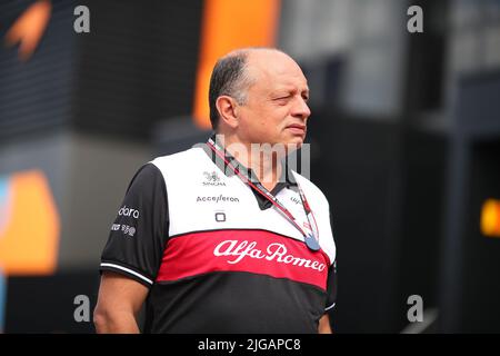 Frederic Vasseur, Teamchef bei Alfa Romeo Racing während des österreichischen GP, 6-10. Juli 2022 auf der Red Bull Ring-Strecke, Formel 1 Weltmeisterschaft 2022. Stockfoto