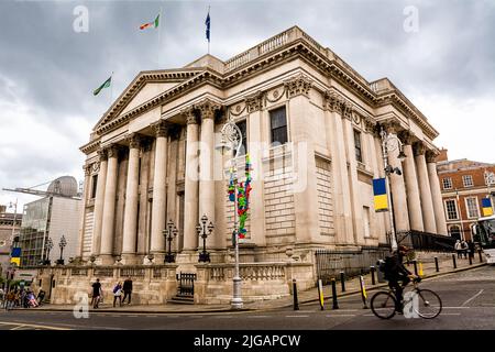 Dublin, Irland - 22. Mai 2022: Georgian City Hall das Zentrum von Dublin, Irland. Stockfoto