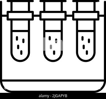 Symbol für Teströhrchen. Einfache dünne Linie, Umrissvektor der Biologie Symbole für UI und UX, Website oder mobile Anwendung auf weißem Hintergrund Stock Vektor