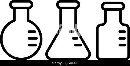Symbol für Teströhrchen. Einfache dünne Linie, Umrissvektor der Biologie Symbole für UI und UX, Website oder mobile Anwendung auf weißem Hintergrund Stock Vektor