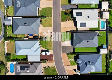 Ansicht von Häusern in New Suburban Development in Australien Stockfoto