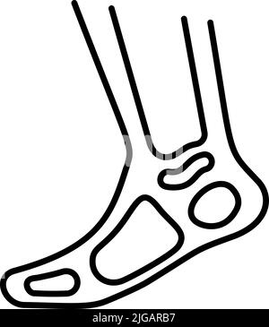 Symbol für Bein, Knochen. Einfache dünne Linie, Umrissvektor von Symbolen für Knochenverletzungen für UI und UX, Website oder mobile Anwendung auf weißem Hintergrund Stock Vektor