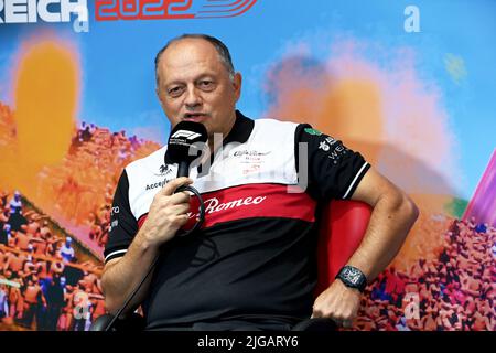 Frederic Vasseur, Teamchef, Alfa Romeo Racing, Portrait in der Team Principals Pressekonferenz während der Formel 1 Rolex Grosser Preis von Osterreich 2022, 2022 großer Preis von Österreich, 11. Lauf der FIA Formel 1 Weltmeisterschaft 2022 vom 8. Bis 10. Juli 2022 auf dem Red Bull Ring, In Spielberg, Österreich - Foto: Dppi /DPPI/LiveMedia Stockfoto