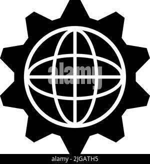 Browser, Zahnradsymbol. Einfache Glyphe Vektor der Business-Set für UI und UX, Website oder mobile Anwendung auf weißem Hintergrund auf weißem Hintergrund Stock Vektor