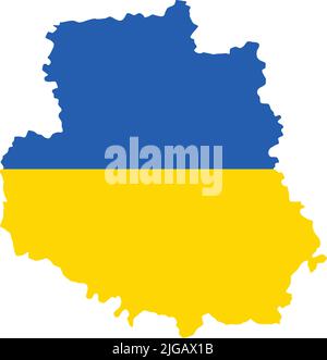 Flaggenkarte des OBLAST WINNYZJA, UKRAINE Stock Vektor