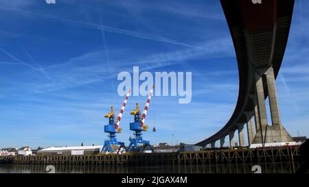 Chevire-Brücke über die Loire in Nantes Stockfoto