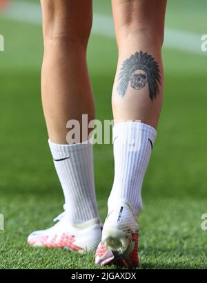 SOUTHAMPTON ENGLAND - JULI 07 : Ada Hegerberg von Norwegen tatto während der European Women's Championship 2022 Final Tournament Gruppe A zwischen Norwegen agai Stockfoto