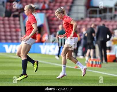 SOUTHAMPTON ENGLAND - JULI 07 : Ada Hegerberg aus Norwegen (RECHTS) während des Finalturniers der European Women's Championship 2022 der Gruppe A zwischen Norway ag. Stockfoto