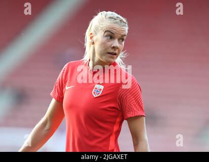 SOUTHAMPTON ENGLAND - JULI 07 : Ada Hegerberg aus Norwegen beim Finale der Europameisterschaft der Frauen 2022 der Gruppe A zwischen Norwegen und No Stockfoto