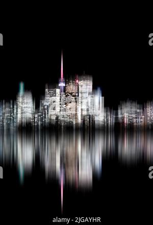 Die Skyline der Stadt Toronto von der äußersten Ostseite des Riverdale Parks. Stockfoto