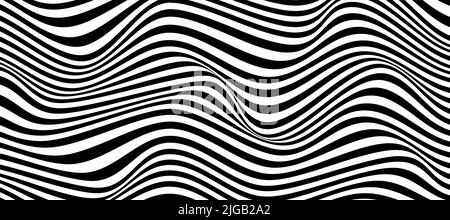 Verzerrter 3D-l-Hintergrund. Abstrakter Zeilenhintergrund. Optische Vektordarstellung Stock Vektor