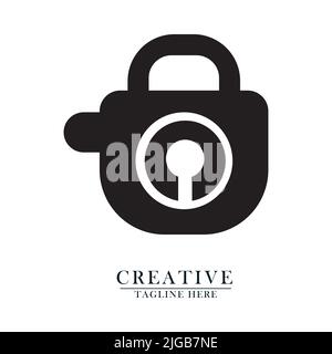 Die Darstellung des schwarzen Symbols ist einfach und elegant und eignet sich für Sicherheits- und kreative Elemente Stock Vektor