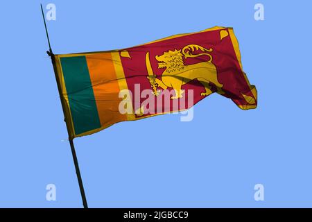 Flagge der Demokratischen Sozialistischen Republik Sri Lanka, Ceylon Stockfoto