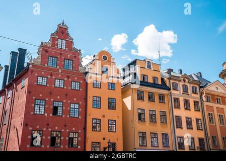 Stortorget, der Grand Square, ist ein öffentlicher Platz in Gamla Stan, der Altstadt im Zentrum Stockholms Stockfoto