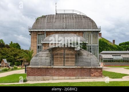 Nantes in Frankreich, Gewächshaus im Jardin des Plantes, einem Garten in der Stadt Stockfoto