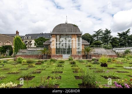 Nantes in Frankreich, Gewächshaus im Jardin des Plantes, einem Garten in der Stadt Stockfoto