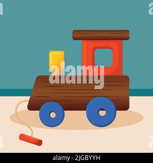 Hintergrund Zug Spielzeug Vektor Illustration Stock Vektor