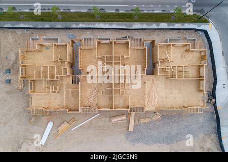 Es wird ein neues Gebäude errichtet Stockfoto