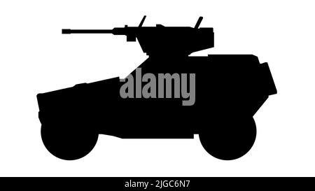 Combat Fighting Fahrzeug Silhouette. LGS Fennek 2000 Deutschland. Schwarz militärische Schlacht Maschine Vektor-Symbol auf weißem Hintergrund, moderne Armee Transport. Stock Vektor