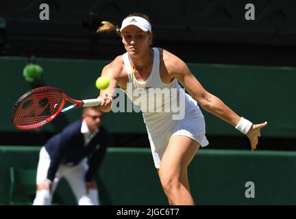 London, Gbr. 09.. Juli 2022. London Wimbledon Championships Day 09/07/2022 Elena Rybakina (KAZ) gewinnt das Finale der Damen im Einzel Credit: Roger Parker/Alamy Live News Stockfoto