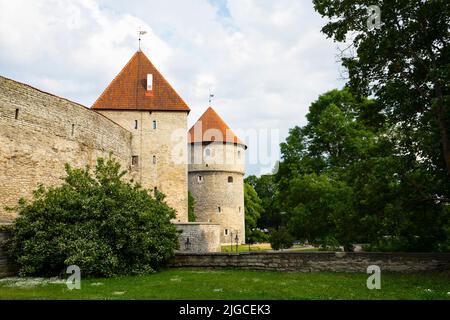 Tallinn, Estland. Juli 2022. Panoramablick auf das Kiek in de Kök Museum und die Bastentunnel im Stadtzentrum Stockfoto