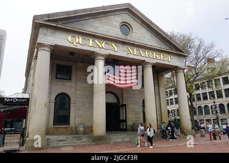 Quincy Market (1825, Architekt: Alexander Parris, Boston, Massachusetts, USA, Nordamerika Stockfoto