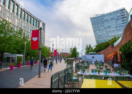 Liverpool Maritime Mercantile City, Einkaufsviertel am Thomas Steers Way in Liverpool, Merseyside, Großbritannien. Liverpool Maritime Mercantile City ist ein UNESCO WOR Stockfoto