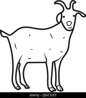 Inländische Ziege Vektor Illustration. Für Web und Print Stock Vektor