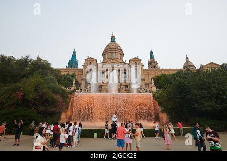 Plaça de les Cascades im Stadtzentrum von Barcelona Stockfoto