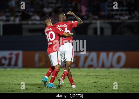 Braganca Paulista, Brasilien. 09.. Juli 2022. SP - Braganca Paulista - 07/09/2022 - BRASILIANISCHER A 2022, BRAGANTINO X AVAI - Luan Candido-Spieler von Bragantino feiert sein Tor bei einem Spiel gegen avai im Nabi Abi Chedid-Stadion für die brasilianische Meisterschaft A 2022. Foto: Diogo Reis/AGIF/Sipa USA Quelle: SIPA USA/Alamy Live News Stockfoto