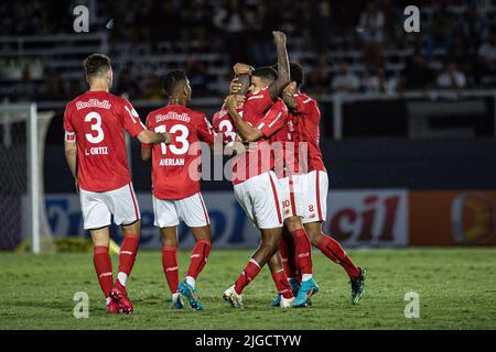 Braganca Paulista, Brasilien. 09.. Juli 2022. SP - Braganca Paulista - 07/09/2022 - BRASILIANISCHER A 2022, BRAGANTINO X AVAI - Luan Candido-Spieler von Bragantino feiert sein Tor bei einem Spiel gegen avai im Nabi Abi Chedid-Stadion für die brasilianische Meisterschaft A 2022. Foto: Diogo Reis/AGIF/Sipa USA Quelle: SIPA USA/Alamy Live News Stockfoto