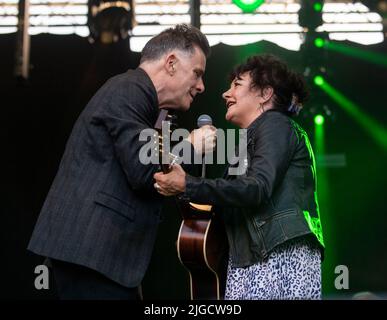 Edinburgh, Großbritannien. 09.. Juli 2022. Castle Concert - Deacon Blue 09/07/2022 Pic Shows: Deacon Blue treten im Edinburgh Castle auf. Quelle: Ian Jacobs/Alamy Live News Stockfoto