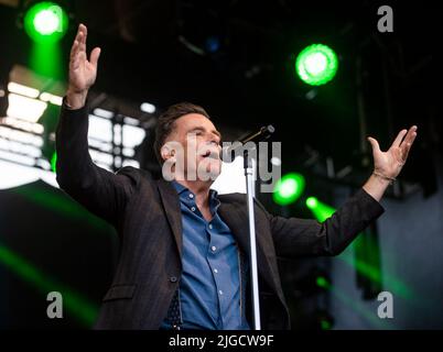 Edinburgh, Großbritannien. 09.. Juli 2022. Castle Concert - Deacon Blue 09/07/2022 Pic Shows: Deacon Blue treten im Edinburgh Castle auf. Quelle: Ian Jacobs/Alamy Live News Stockfoto