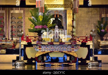 Die Innenansicht des Hongwan-ji Temple, Kyoto JP Stockfoto