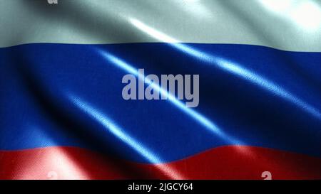 Winkende Flagge russlands. Computer erzeugt 3D Rendering Stockfoto