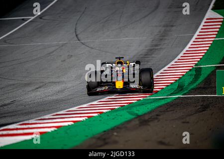 Spielberg, Österreich, 09.. Juli 2022, Max Verstappen, aus den Niederlanden, tritt für Red Bull Racing an. Sprint Race, Runde 11 der Formel-1-Meisterschaft 2022. Kredit: Michael Potts/Alamy Live Nachrichten Stockfoto