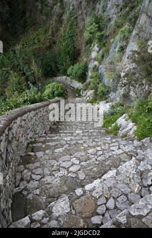 Anacapri - Scorcio della Scala Fenicia che scende verso San Costanzo Stockfoto