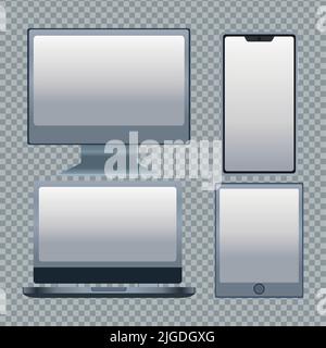 Computer und Smartphone mit Tablet Stock Vektor