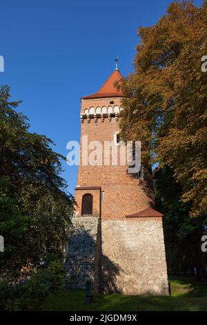 Baszta Pasamonikow (Haberdashers) Gotischer Turm in Krakau, Polen, Teil der alten Stadtmauer. Stockfoto