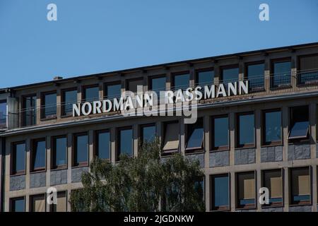 Hamburg, Deutschland 22. Juni 2022, der Hauptsitz der Firma Nordmann Rassmann in Hamburg Stockfoto