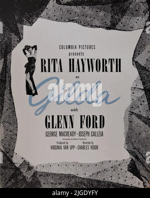 RITA HAYWORTH in GILDA 1946 der Regisseur CHARLES VIDOR hat die Jean Louis Produzentin Virginia Van Upp Columbia Picters in den Bann gestaffeln Stockfoto