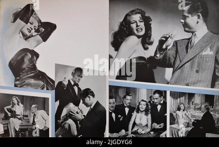 RITA HAYWORTH GLENN FORD und GEORGE MACREADY in GILDA 1946 der Regisseur CHARLES VIDOR gowns Jean Louis Producer Virginia Van Upp Columbia Picters Stockfoto