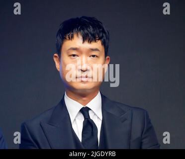 Jo Woo-Jin, 23. Juni 2022 : der südkoreanische Schauspieler Jo Woo-Jin nimmt an einer Produktionspressekonferenz für den Film 'Alienoid' in Seoul, Südkorea, Teil. Kredit: Lee Jae-won/AFLO/Alamy Live Nachrichten Stockfoto