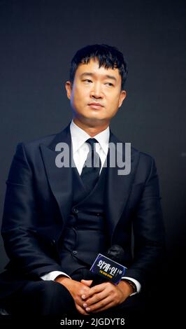 Jo Woo-Jin, 23. Juni 2022 : der südkoreanische Schauspieler Jo Woo-Jin nimmt an einer Produktionspressekonferenz für den Film 'Alienoid' in Seoul, Südkorea, Teil. Kredit: Lee Jae-won/AFLO/Alamy Live Nachrichten Stockfoto