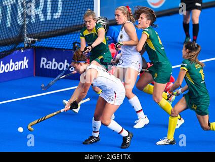 Hockey, Damen: WM, Deutschland - Südafrika, Crossover 7. SpieltagBild: Charlotte Stapenhorst schießt. Stockfoto