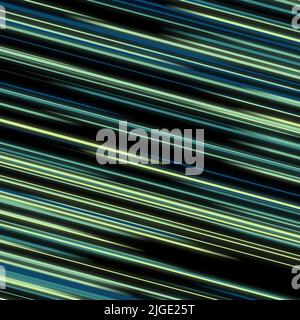 Diagonal Striped Glowing Lines Neonstreifen mit hellen, farbenfrohen, abstrakten Bewegungs- und Geschwindigkeitslinien auf schwarzem Hintergrund für Tapeten Stockfoto