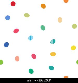 Der Hintergrund ist nahtlos aus farbigen Punkten. Bunte Flecken. Stockfoto