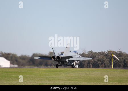 Ein Blick auf die Royal Australian Air Force McDonnell Douglas F A 18 Stockfoto