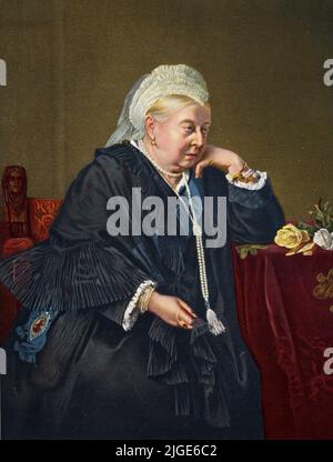 Königin Victoria im Alter, Porträt von Heinrich von Angeli aus dem Jahr 1899, gemalt gegen Ende der viktorianischen Ära Stockfoto