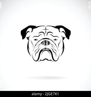 Vektor von Bulldog Kopf Design auf weißem Hintergrund. Haustier. Tiere. Leicht editierbare Vektorgrafik mit Ebenen. Stock Vektor